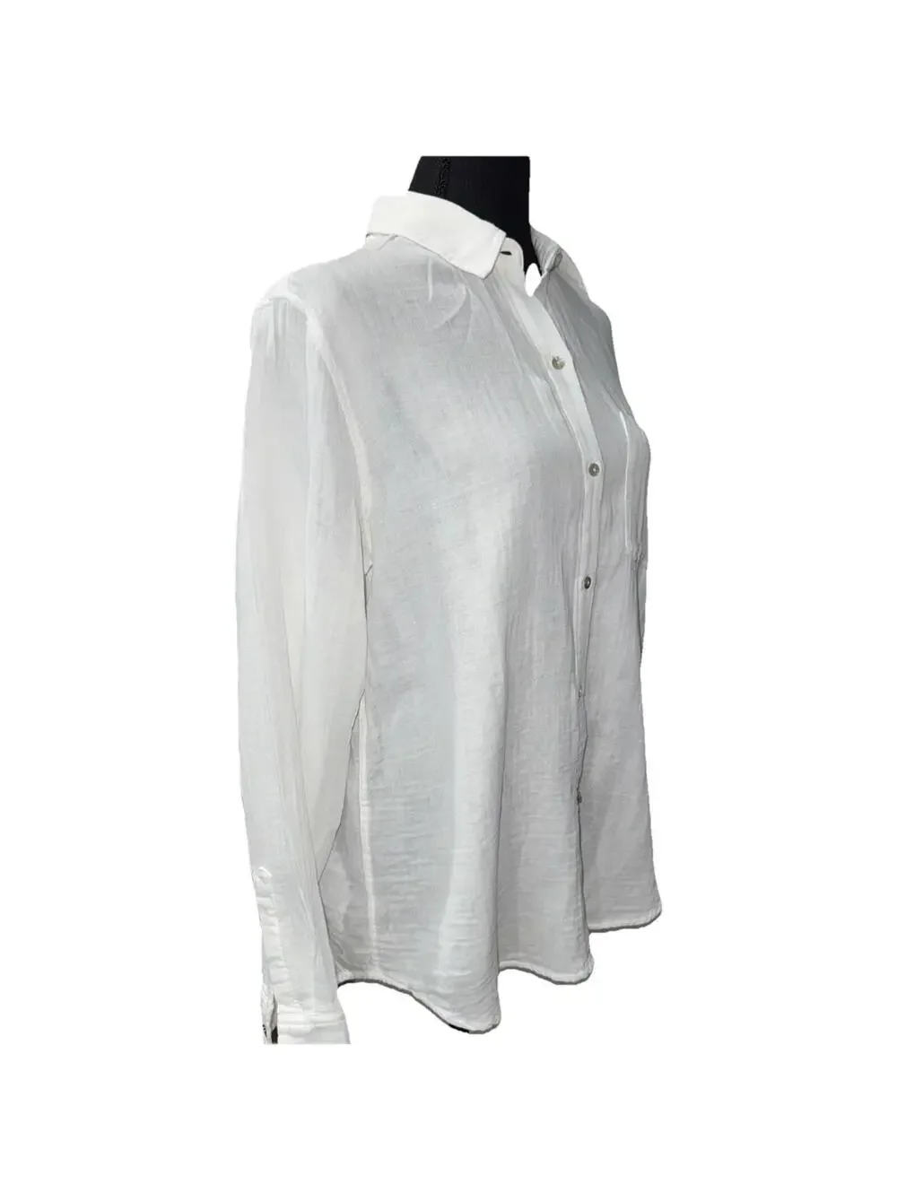 RAILS Women’s Ellis Button-Up Gauze Shirt in White-Size Medium - Picture 7 of 15